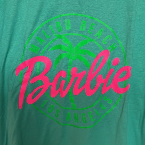Tultex size XL Green Malibu Barbie Graphic Short Sleeve Crewneck Soft T-Shirt - Picture 5 of 6